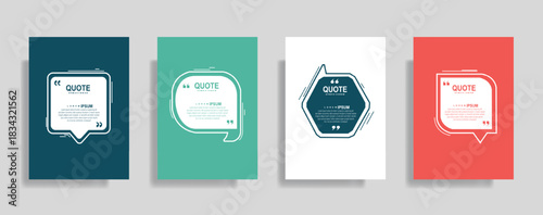 Modern Quote Box Template Set - Minimalist Testimonial Speech Bubbles for Social Media and Marketing