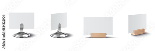 Set of blank display stands for product presentation in clean 3D style.
