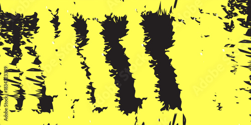 Ripped yellow paper torn edges isolated on black background paper tear