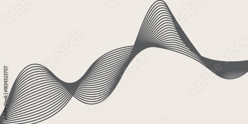 Abstract vector background with black wavy lines. vector