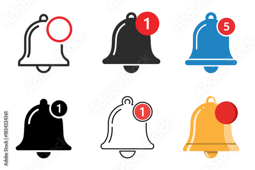 Notification bell icon set vector