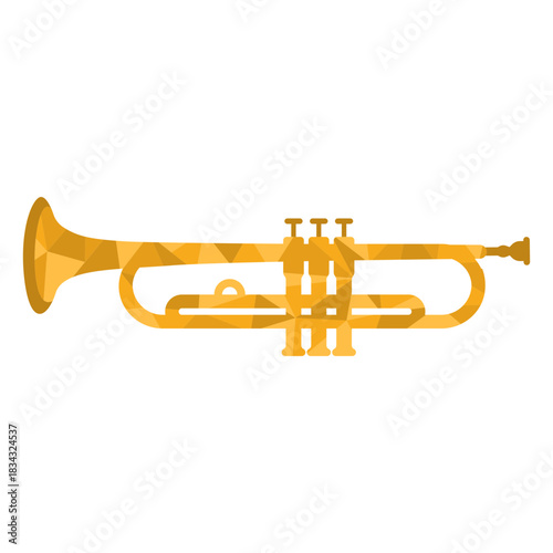 Low poly trumpet colored