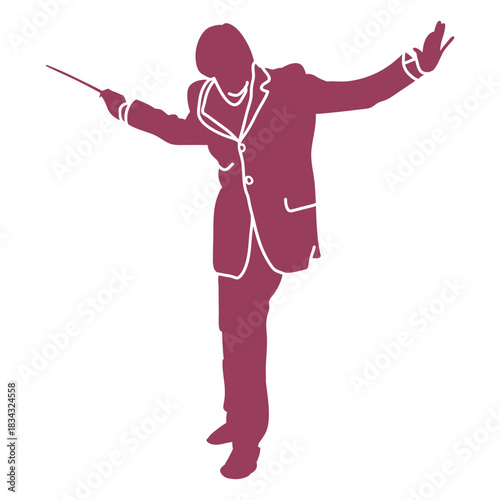 Pose orchestra conductor silhouette