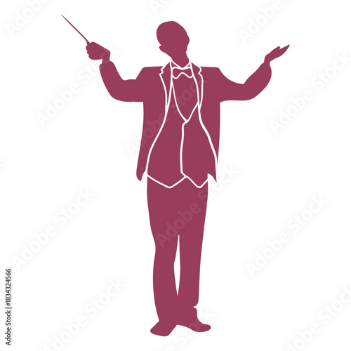 Orchestra conductor standing silhouette