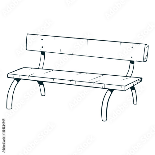 Cool bench hand hand drawn
