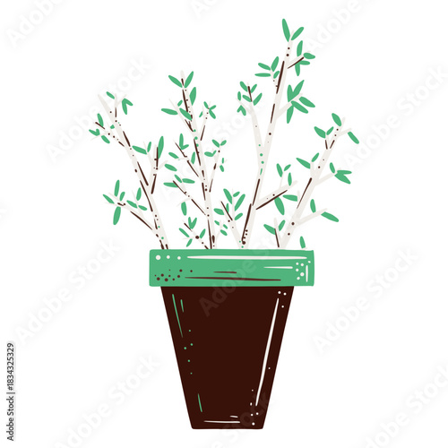Bare plant pot illustration