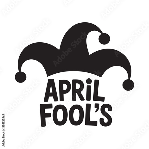 April fools day jester hat with text