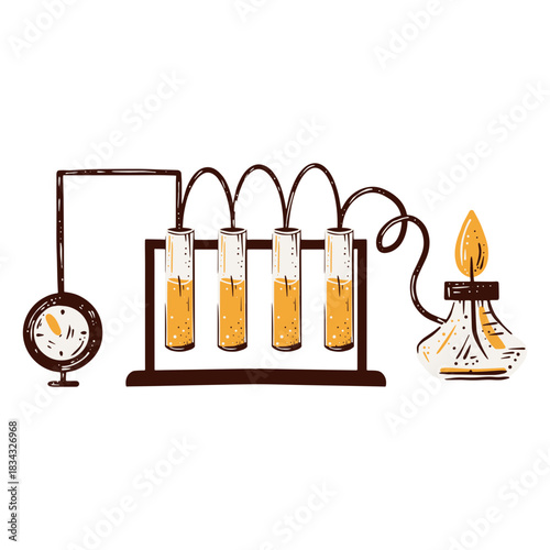 Lab experiment equipment illustration