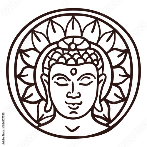 Gautama buddha head stroke
