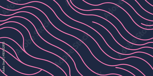 Abstract Gradient Background with Flowing Liquid Neon Waves, Dark Base with Vibrant Glow, Futuristic Smooth Transitions, Modern Seamless Vector Design