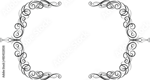 Elegant ornamental flourish frames for design and decoration on a white background
