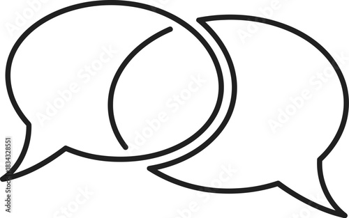 Two overlapping speech bubbles symbolizing conversation and communication