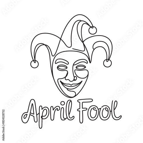 Jester face and april fool text