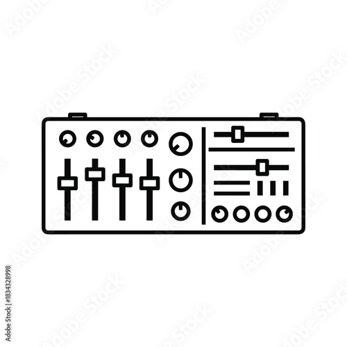 Audio mixer console equalizer panel sound control graphic icon