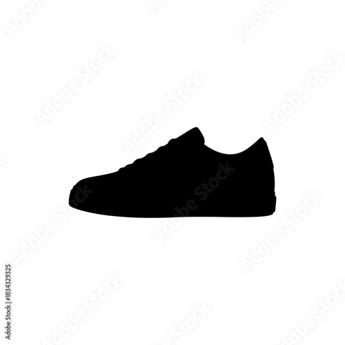 Sneaker shoe silhouette vector flat illustration design.