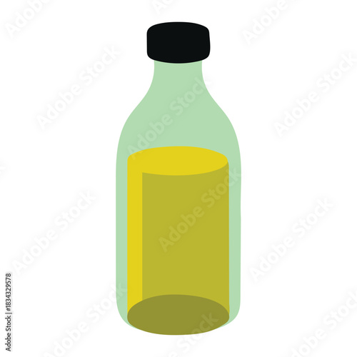 Olive Oil Bottle Icon -  Natural Cooking Ingredient Vector for Grocery Store, Food Packaging, and Kitchen Design