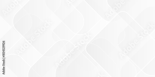 Abstract vector minimal tech gradient white, gray creative triangle geometric technology space. rectangle randomly arranged white line background. paper web overlap presentation design.	