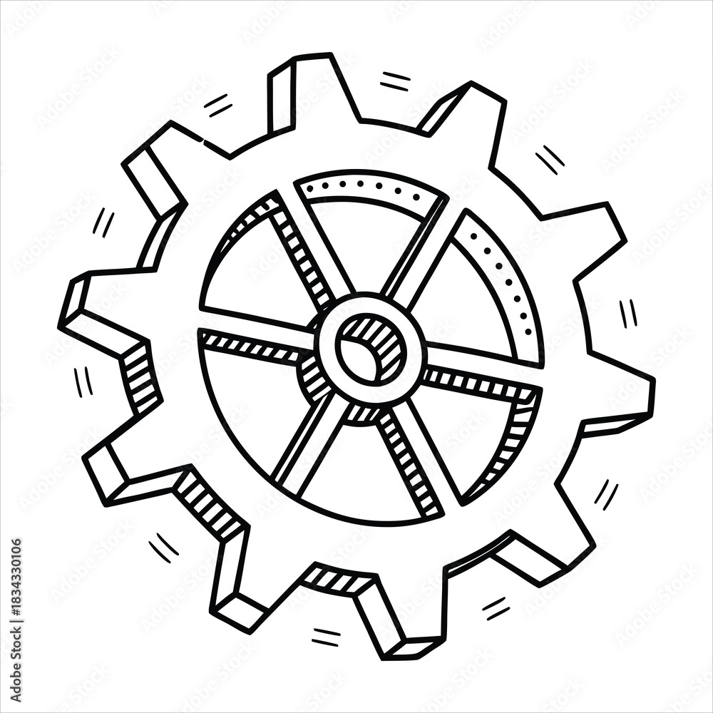 Obraz premium clean settings gear icon, modern outline, precise vector