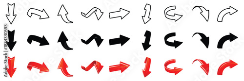 Collection arrows in various styles including bold, curved, and outlined designs.