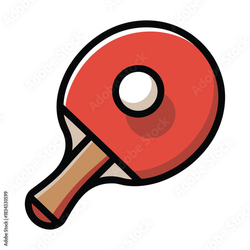 Ping pong racket and ball symbol illustration design on a glossy circle button with tennis ball icon vector sign