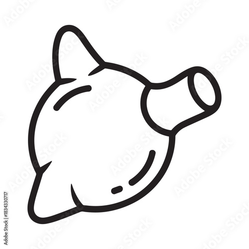 Simple line drawing of a human stomach anatomical illustration