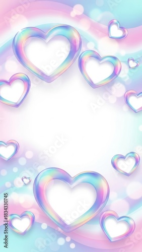 Colorful heart pattern design with pastel gradient for romantic celebration and decoration