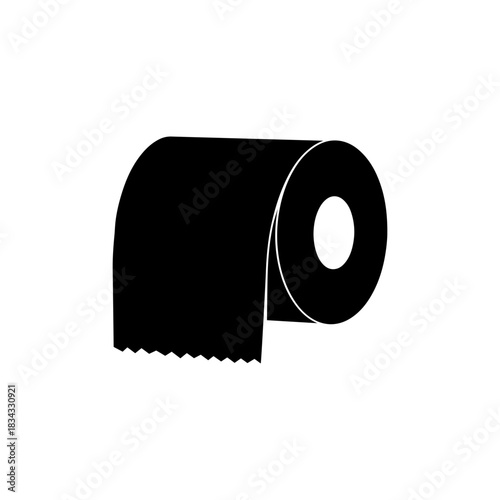 Toilet paper roll silhouette vector flat illustration design.