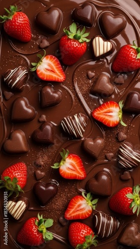 Romantic chocolate and strawberry arrangement for valentine's celebration