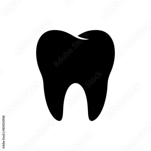 Simple human molar tooth silhouette vector flat illustration design. Teeth icon.