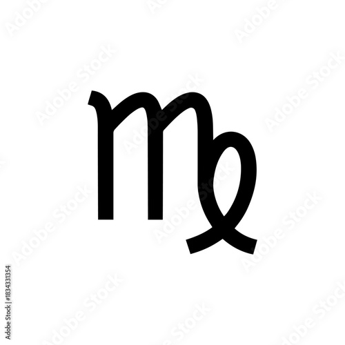 Virgo astrology sign silhouette icon vector flat illustration design.