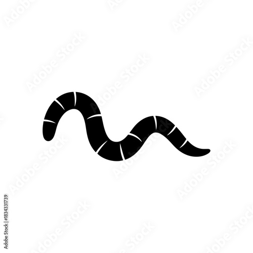 Earth worm silhouette icon vector flat illustration design.