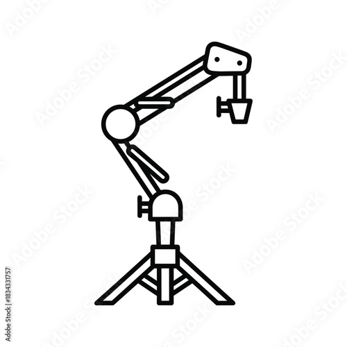 Adjustable Boom Arm Microphone Stand Outline Icon