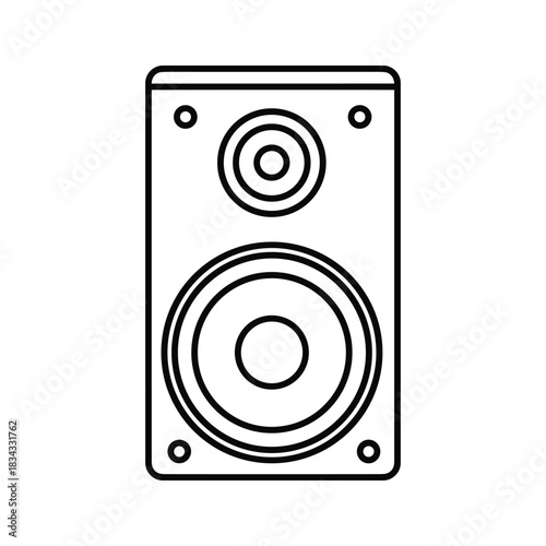 Outline Icon of a Speaker or Loudspeaker for Audio and Music Playback