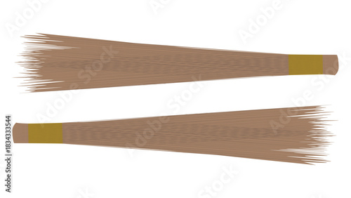 A broom made of coconut leaves