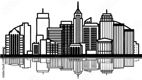 Very beautiful Nashville skyline at blue hour with glowing buildings, calm reflections, and a soft gradient sky, capturing the city’s modern atmosphere in a clean, vibrant, and visually balanced urban