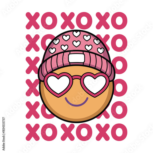 Cute XOXO Emoji SVG