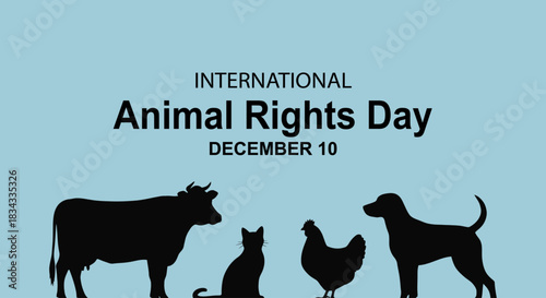 International Animal Rights Day Vector Illustration for Posters and Social Media