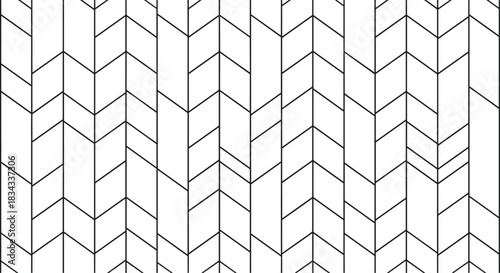 Geometric herringbone pattern with vertical chevron stripes in black and white.