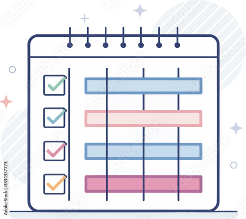 Gantt Chart Project Planning Vector Icon Isolated