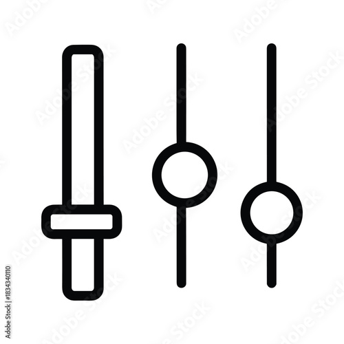 Audio mixer equalizer control settings interface element vector