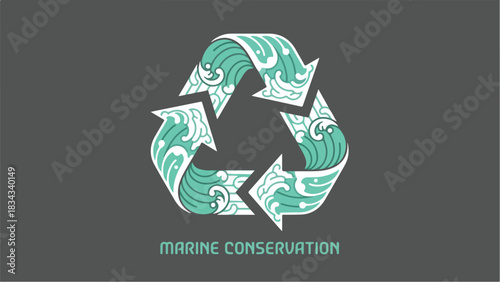 Marine Conservation Symbol: Protecting Ocean Ecosystems and Resources.