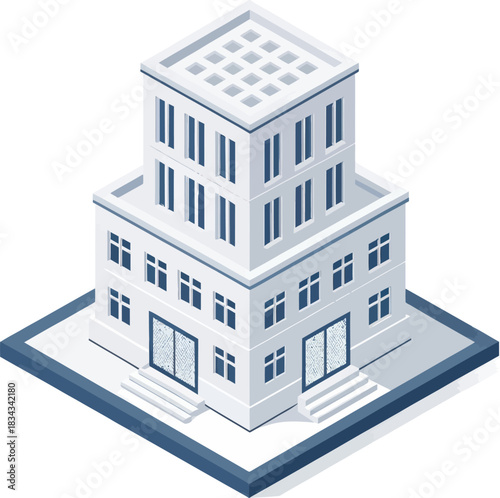 Scale Model Building Vector Icon Isolated