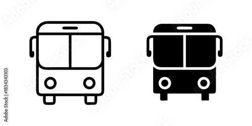 Bus outline and pictogram Icon for Transportation, Travel, Public Transit, and City Navigation, bus, transport, travel, and vehicle.