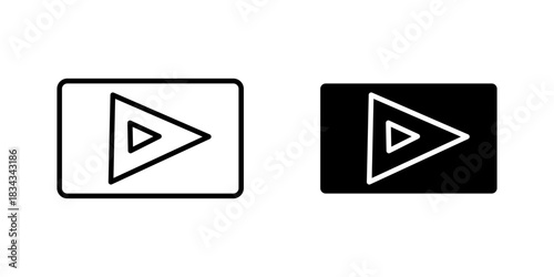 Course Play outline and pictogram Icon for Online Learning and Education Platforms, course, play, learning, and education.