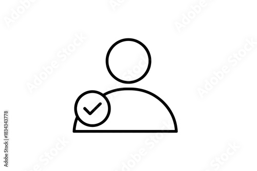 Approved user icon for verified profiles, symbolizing validation and trust in membership platforms and security systems for seamless user experience online