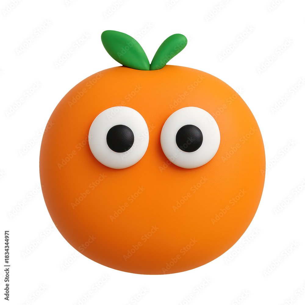 Obraz premium PNG Cute cartoon orange character illustration.
