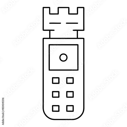 Digital Voice Recorder Outline Vector Illustration Transparent Background