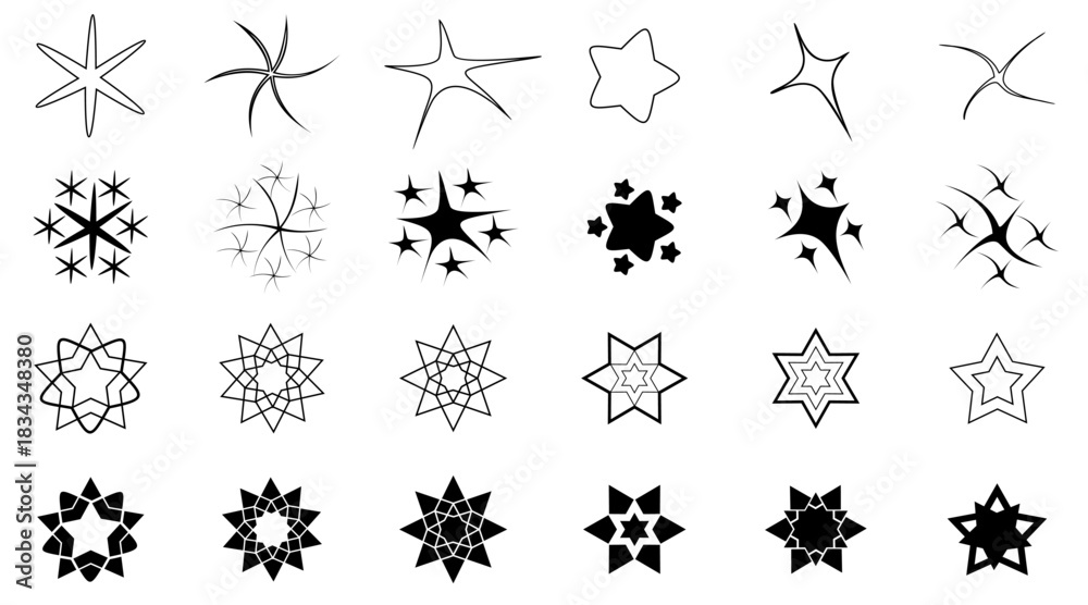 Bild auf Leinwand various forms of star image symbol patterns to complement a background effect or