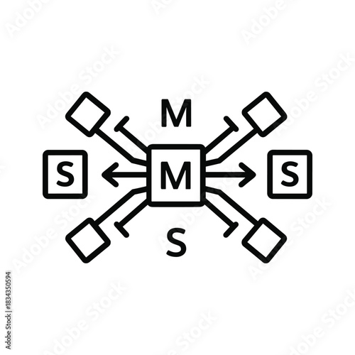 Master-Slave System Architecture Icon