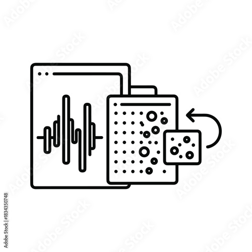 Signal and Data Processing Workflow with Feedback Loop Icon